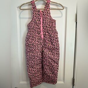 NWOT Toddler Pink Platinum Leopard Print Snow Pants with Neon Accents size 4